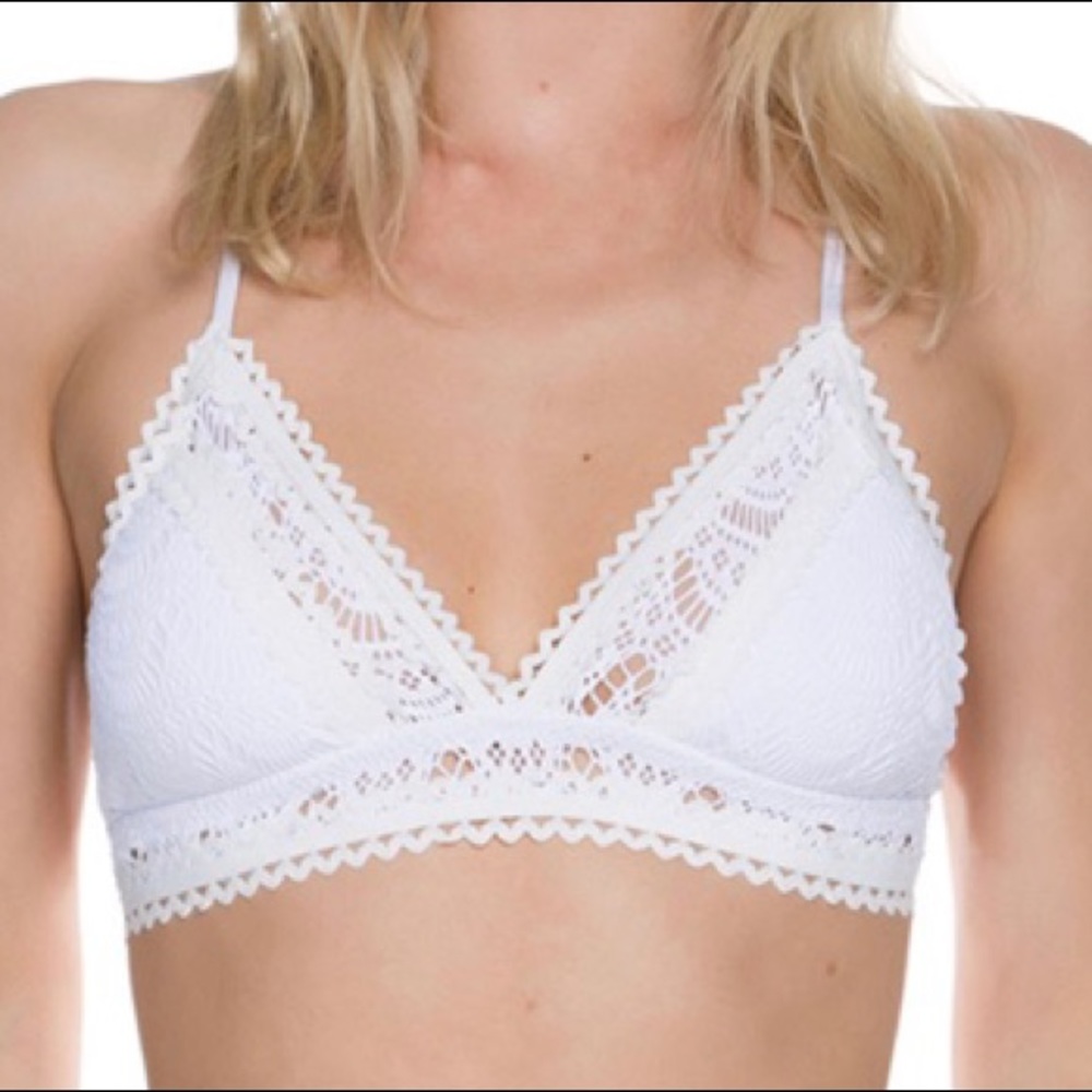 White lace Becca bikini top